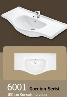 Bozvit Gordion 100 cm Konsollu Lavabo Beyaz - 6001 - 3