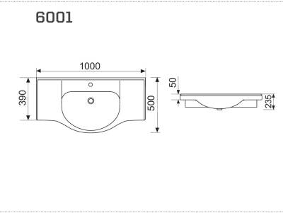 Bozvit Gordion 100 cm Konsollu Lavabo Beyaz - 6001 - 4
