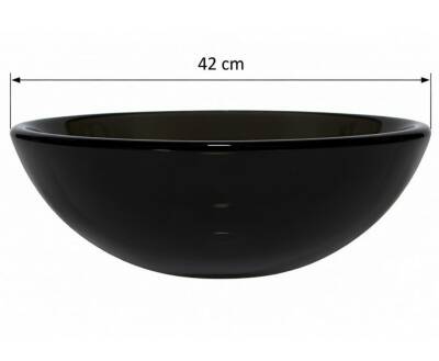 Brezza - TB14SCNK Siyah Cam Çanak Lavabo - 55009411 - 2