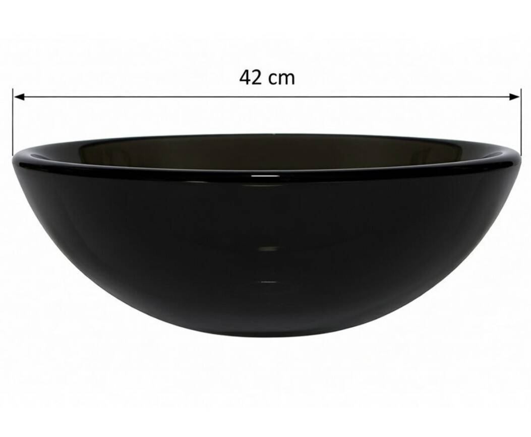 Brezza - TB14SCNK Siyah Cam Çanak Lavabo - 55009411 - 2
