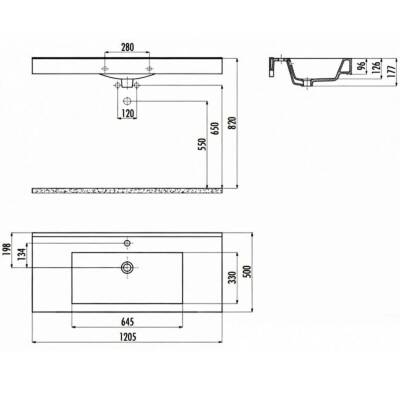Creavit - Set Üstü Beyaz Lavabo 50*120 cm OUTLET - NT120.00000-TESHIR - 3