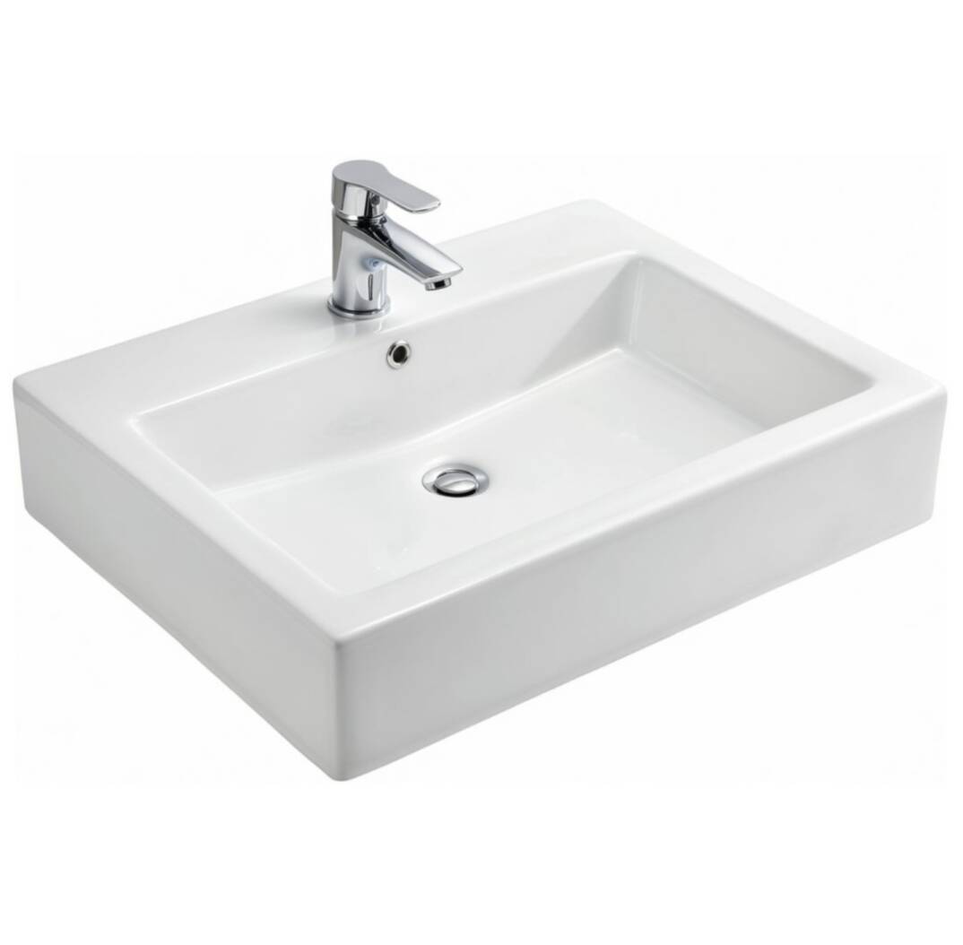 Creavit - Set üstü Kare Lavabo 50*60 Beyaz OUTLET - TP260.00-TESHIR - 1