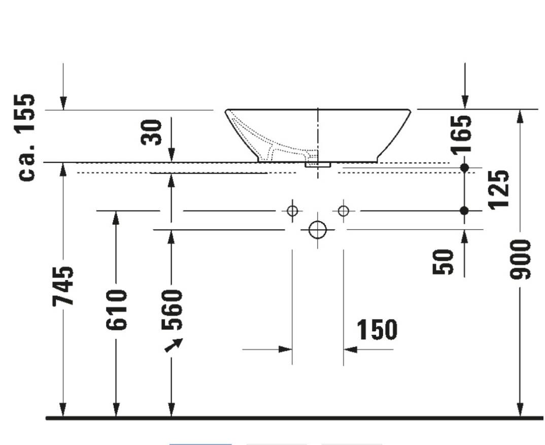 Duravit - Bacino Çanak Lavabo Beyaz 55 cm OUTLET - 0334520000-TESHIR - 3
