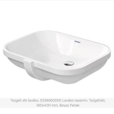 Duravit - D-Code Tezgah Altı Lavabo Beyaz OUTLET - 0338560000-TESHIR - 1