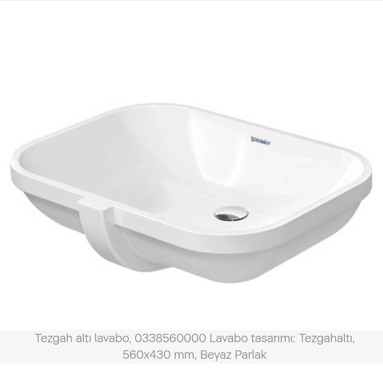 Duravit - D-Code Tezgah Altı Lavabo Beyaz OUTLET - 0338560000-TESHIR - 1