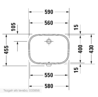Duravit - D-Code Tezgah Altı Lavabo Beyaz OUTLET - 0338560000-TESHIR - 2