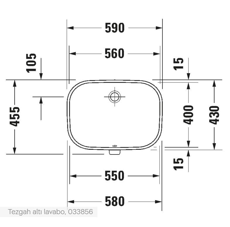 Duravit - D-Code Tezgah Altı Lavabo Beyaz OUTLET - 0338560000-TESHIR - 2