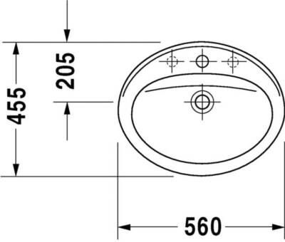 Duravit - Draplast Tezgah Üzeri Lavabo 56 cm Beyaz OUTLET - 0472560000-TESHIR - 3