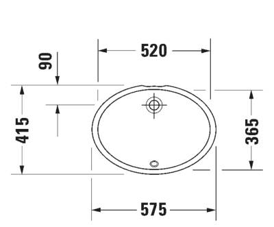 Duravit - Dune Tezgahaltı Hilton Lavabo Beyaz 52 cm OUTLET - 0481570000-TESHIR - 3