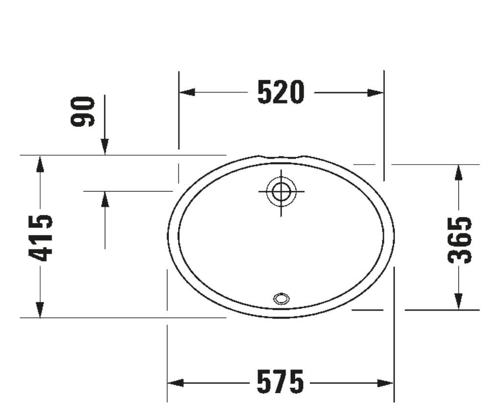 Duravit - Dune Tezgahaltı Hilton Lavabo Beyaz 52 cm OUTLET - 0481570000-TESHIR - 3