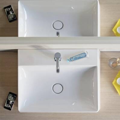 Duravit - DuraSquare Tezgah Üstü Lavabo Batarya Banklı 60 cm Beyaz OUTLET - 2353600071-TESHIR - 2