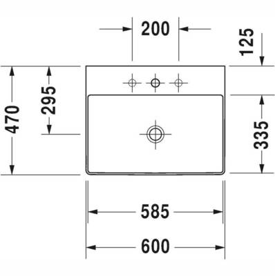 Duravit - DuraSquare Tezgah Üstü Lavabo Batarya Banklı 60 cm Beyaz OUTLET - 2353600071-TESHIR - 4