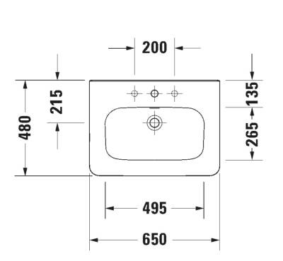 Duravit - DuraStyle 65 cm Beyaz Lavabo OUTLET - 2320650000-TESHIR - 6