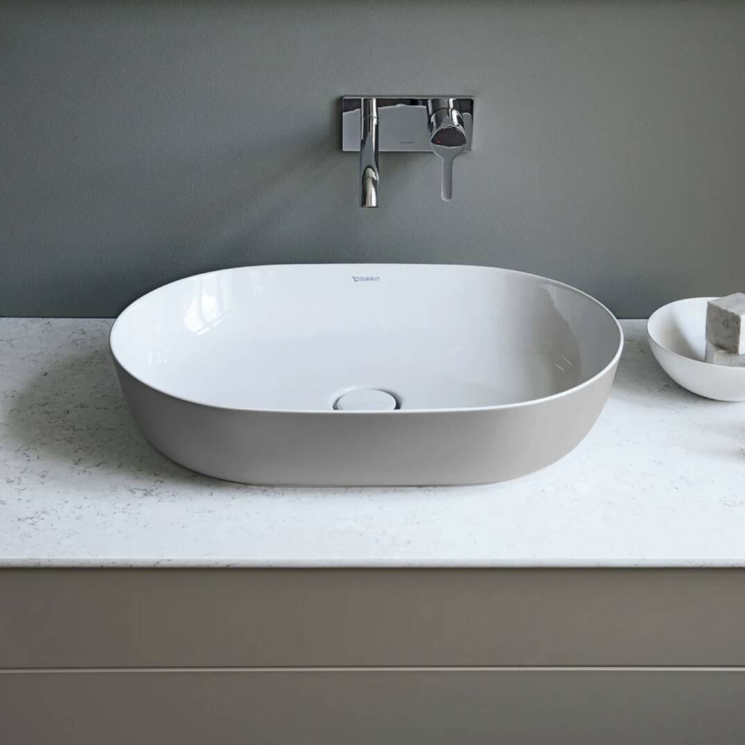 Duravit - LUV Çanak Lavabo 60 cm Beyaz-Mat Gri OUTLET - 0379602300-TESHIR - 2