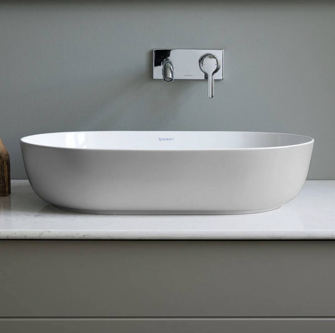 Duravit - LUV Çanak Lavabo 60 cm Beyaz-Mat Gri OUTLET - 0379602300-TESHIR - 3