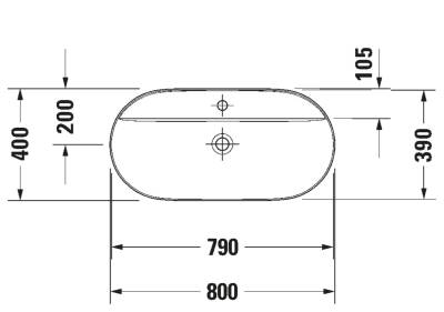 Duravit - LUV Çanak Lavabo 80 cm Beyaz OUTLET - 03808000000-TESHIR - 2