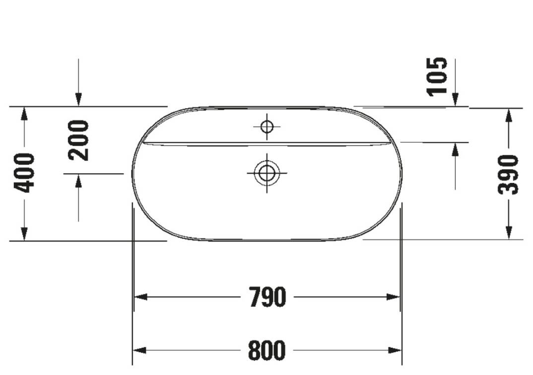 Duravit - LUV Çanak Lavabo 80 cm Beyaz OUTLET - 03808000000-TESHIR - 2