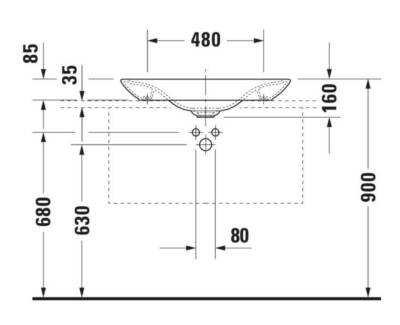 Duravit - PuraVida Tezgah Üstü Lavabo 70 cm Beyaz OUTLET - 0369700000-TESHIR - 3