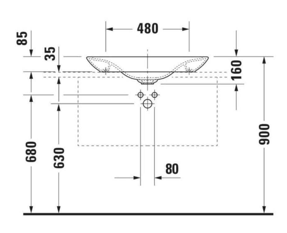 Duravit - PuraVida Tezgah Üstü Lavabo 70 cm Beyaz OUTLET - 0369700000-TESHIR - 3