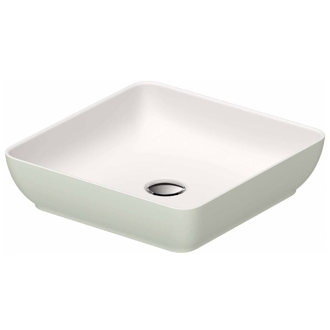 Duravit - Sivida DuroCast Kare Çanak Lavabo 40 Cm Beyaz Yeşil OUTLET - 266001FH00-TESHIR - 1