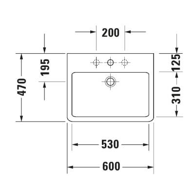 Duravit - Vero Batarya Banklı Beyaz Lavabo 60 cm OUTLET - 0454600000-TESHIR - 4