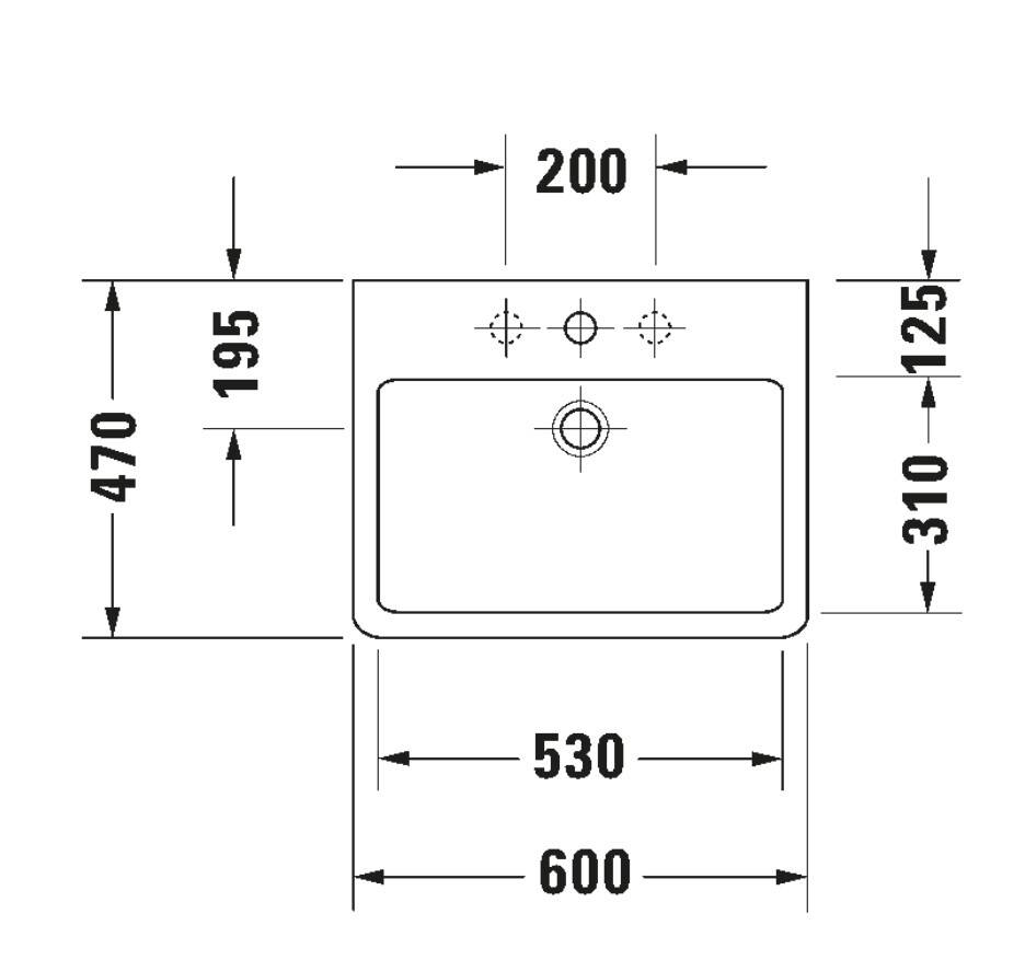 Duravit - Vero Batarya Banklı Beyaz Lavabo 60 cm OUTLET - 0454600000-TESHIR - 4