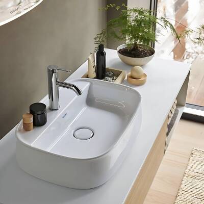 Duravit - Zencha Çanak Lavabo 55 cm Batarya Banklı Beyaz OUTLET - 2374550071-TESHIR - 5