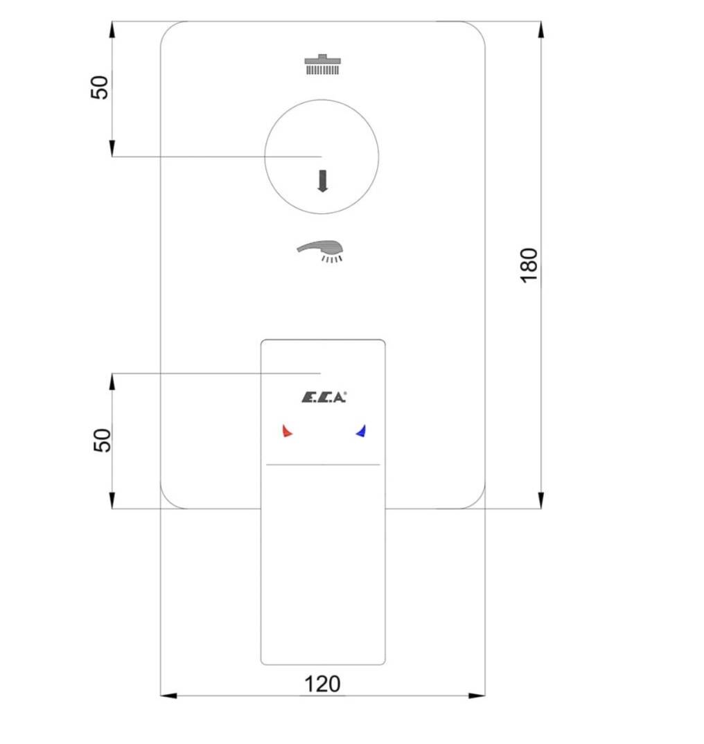 ECA Caro Ankastre Banyo Bataryası 2 Yollu Sıva Üstü - 102167217-KDE - 2