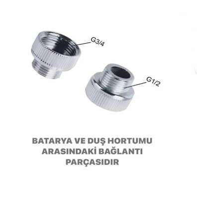 ECA Duş Hortumu Adaptörü 1/2 3/4  - 102127092 - 2