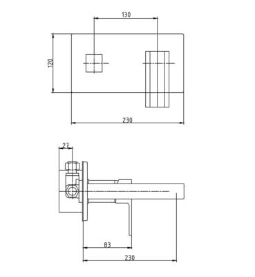 ECA Elegant Aplike Ankastre Lavabo Bataryası Sıvaaltı Dahil - 102106033 - 2