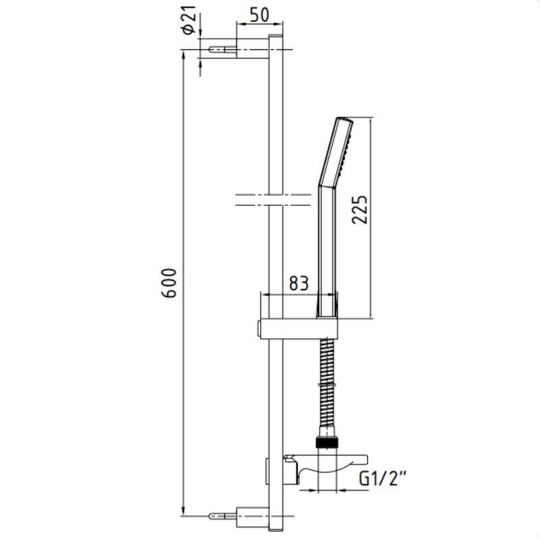 Eca - Elegant Banyo Üst Takımı Sürgülü Hareketli 1 Fonksiyonlu OUTLET - 102117310-TESHIR - 2