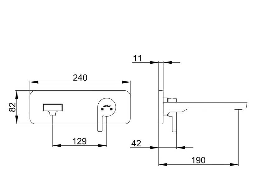 Eca - Icon Ankastre Lavabo Bataryası Sıva Üstü Grubu OUTLET - 102126781H-TESHIR - 2