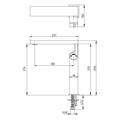 Eca - Icon Yüksek Tip Lavabo Bataryası OUTLET - 102188044H-TESHIR - 2