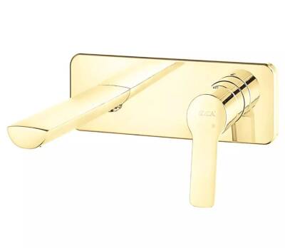 Eca - Luna Ankastre Lavabo Bataryası Sıva Üstü Grubu Tek Rozet PVD Altın OUTLET - 102867606-K-TESHIR - 1