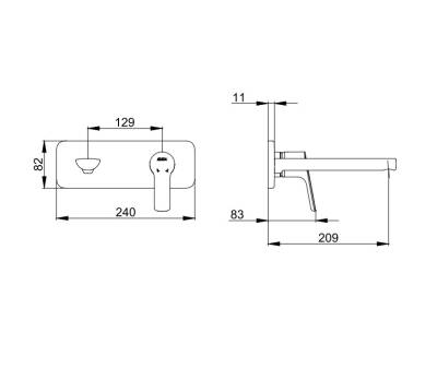 Eca - Luna Ankastre Lavabo Bataryası Sıva Üstü Grubu Tek Rozet PVD Altın OUTLET - 102867606-K-TESHIR - 2