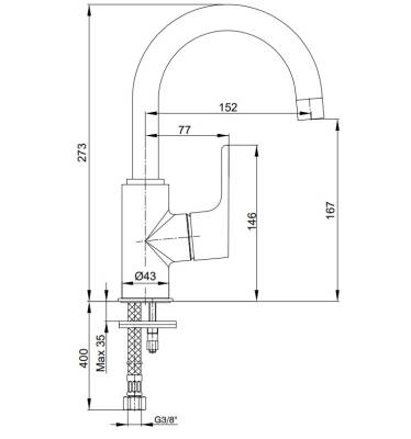 Eca - Luna Kuğu Borulu Lavabo Bataryası OUTLET - 102108953-TESHIR - 2