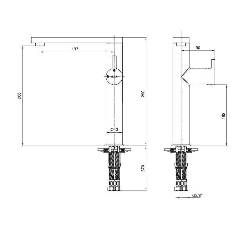 Eca - Mina Yüksek Tip Lavabo Bataryası OUTLET - 102108937H-TESHIR - 2