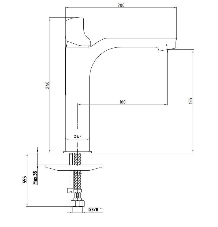 Eca - Myra Orta Yükseklik Lavabo Bataryası Krom Hijyen OUTLET - 102108983H-TESHIR - 2