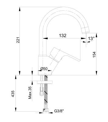 Eca - Niobe Kuğu Borulu Lavabo Bataryası OUTLET - 102188054-TESHIR - 2