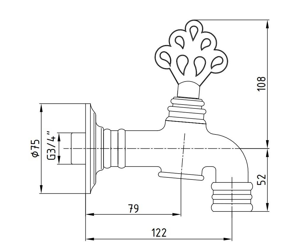 Eca - Osmanlı Kurna Musluğu 3/4 OUTLET - 102209223-TESHIR - 2