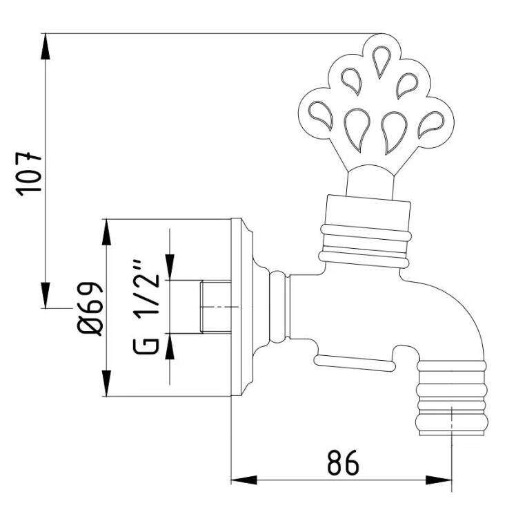 Eca - Osmanlı Musluk, Kurna Musluğu 1/2 OUTLET - 102209002-TESHIR - 2