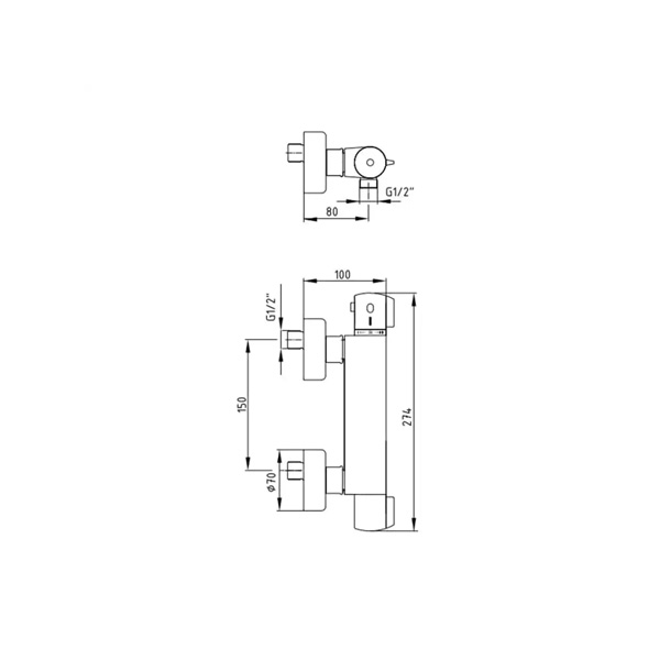 ECA Termostatik Duş Bataryası - 102102341-TESHIR - 2