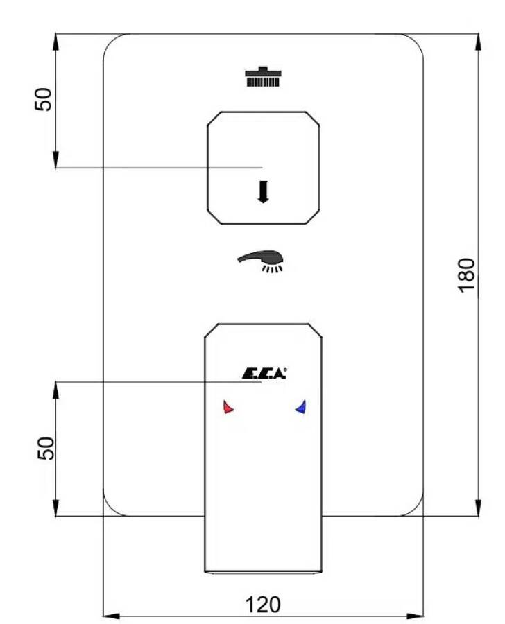 Eca - Tiera Ankastre Banyo Bataryası Sıva Üstü Grubu 2 Yollu Mat Siyah - 102167205C1-KDE - 2