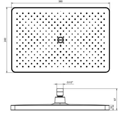 Eca - Tiera Plus Duş Başlığı 36x24 OUTLET - 102145067-TESHIR - 2