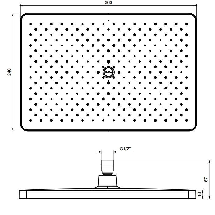 Eca - Tiera Plus Duş Başlığı 36x24 OUTLET - 102145067-TESHIR - 2