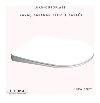 Elone Inca Soft Lon Droplast Yavaş Kapanan Klozet Kapağı - INCA0101151001 - 4