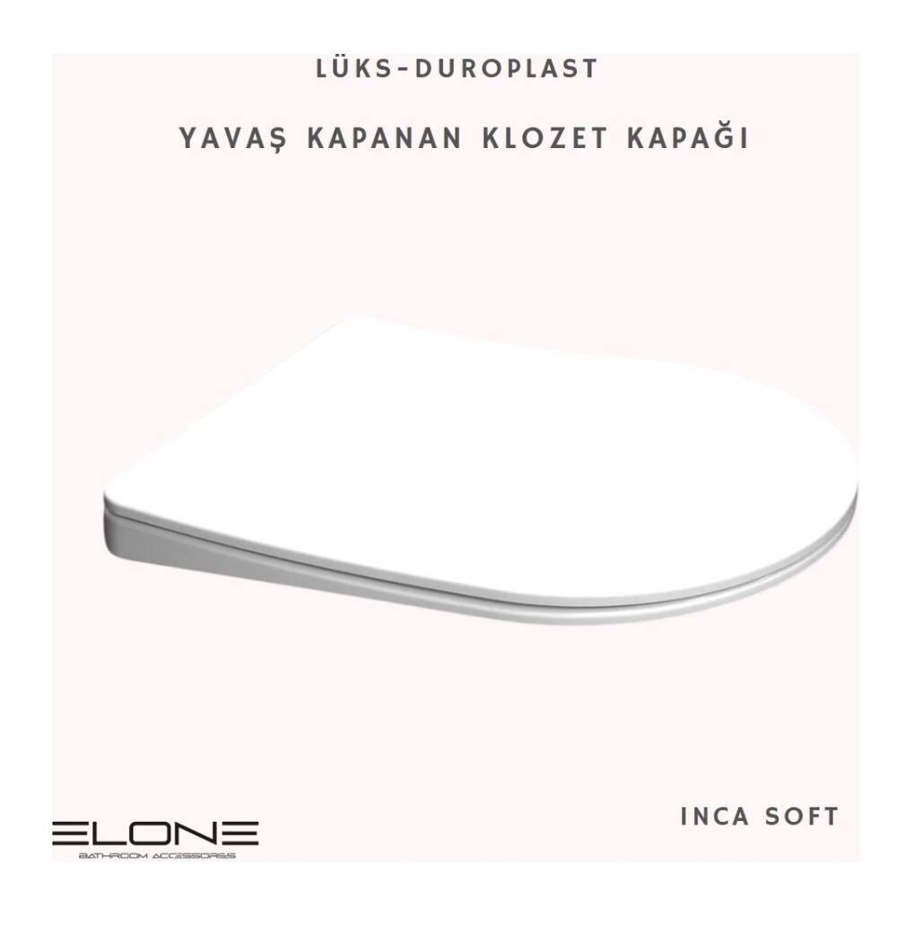 Elone Inca Soft Lon Droplast Yavaş Kapanan Klozet Kapağı - INCA0101151001 - 4