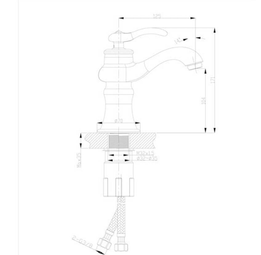 Fontana - Lavabo Bataryası Altın OUTLET - FM-1212-TESHIR - 3