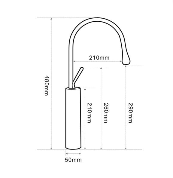 Fontana - Yüksek Tip Lavabo Bataryası Siyah OUTLET - F-815-TESHIR - 3
