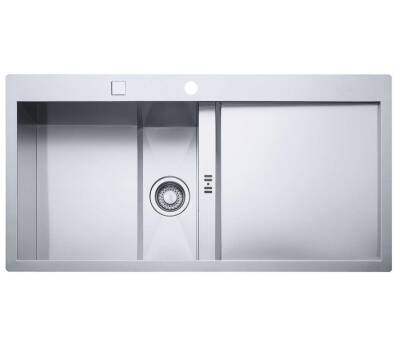 Franke - Mythos CLV 214 Inox + Nero Tezgah Üstü / Tezgaha Sıfır Sağ Damlalıklı Paslanmaz Çelik Evye OUTLET - 127.0306.386-TESHIR - 1